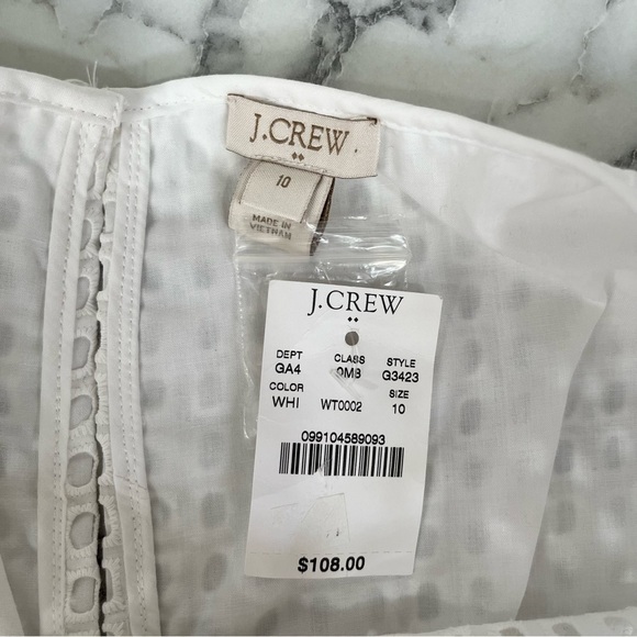 J Crew white eyelet a-line dress square neckline size 10 - Picture 8 of 10